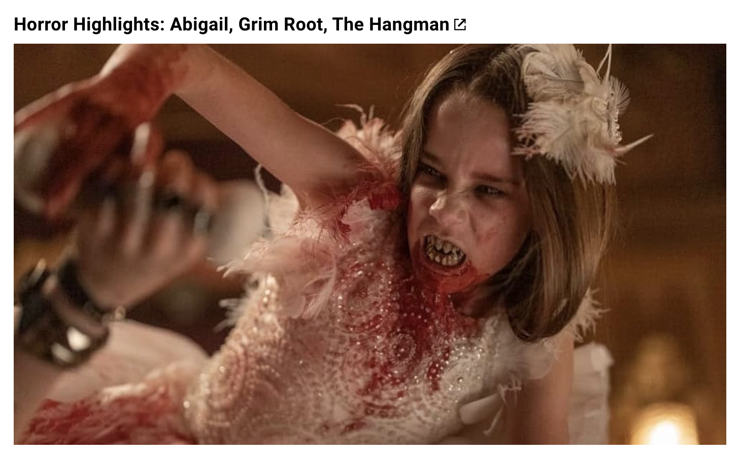 Horror Highlights: Abigail, Grim Root, The Hangman